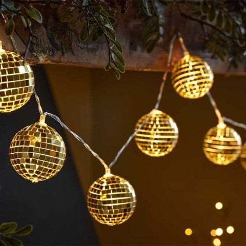 Three Kings String Lights Christmas Three Kings GlitterBall String Lights - Gold - Set of 10