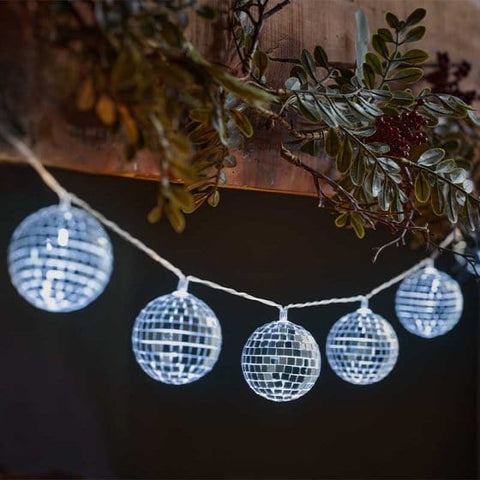 Three Kings String Lights Christmas Three Kings GlitterBall String Lights - Silver - Set of 10