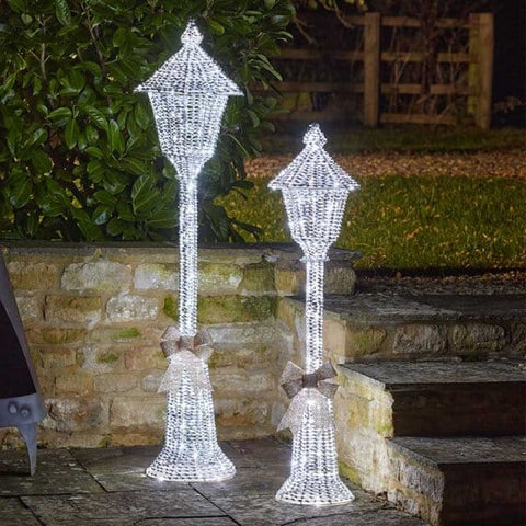 Three Kings Christmas Lit Decor Three Kings GlitterTwist Lamp Post 1.2m Silver