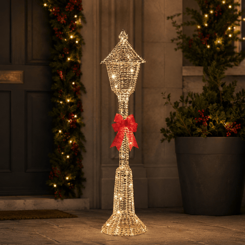 Three Kings LED Lamp Post Three Kings GlitterTwist Lamp Post Christmas Decoration – 1.2m