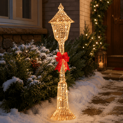 Three Kings LED Lamp Post Three Kings GlitterTwist Lamp Post Christmas Decoration – 1.2m