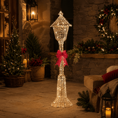 Three Kings LED Lamp Post Three Kings GlitterTwist Lamp Post Christmas Decoration – 1.2m