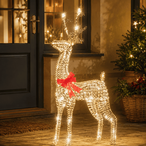 Three Kings LED Deer Three Kings GlitterTwist Lit Reindeer Christmas Decoration