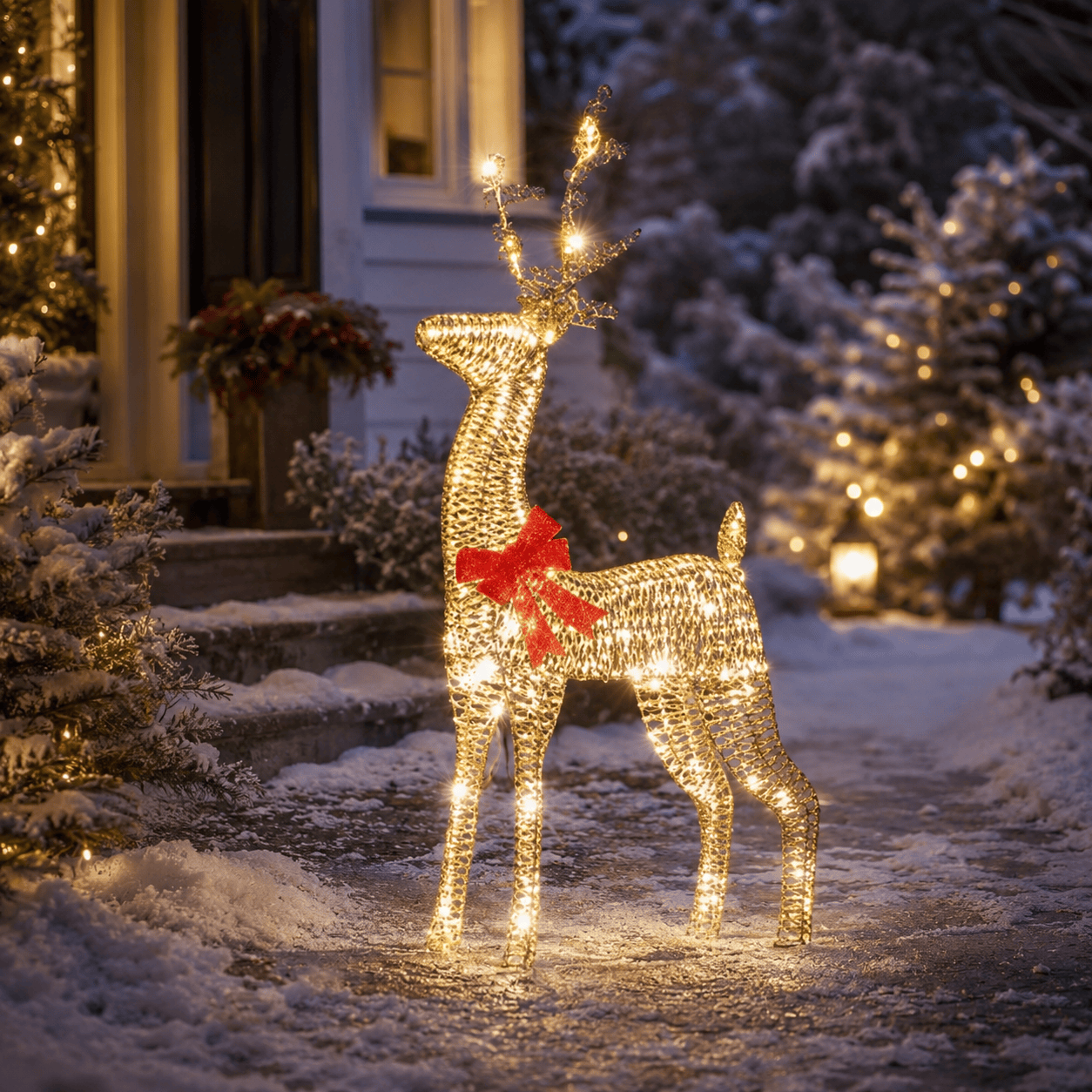 Three Kings LED Deer Three Kings GlitterTwist Lit Reindeer Christmas Decoration