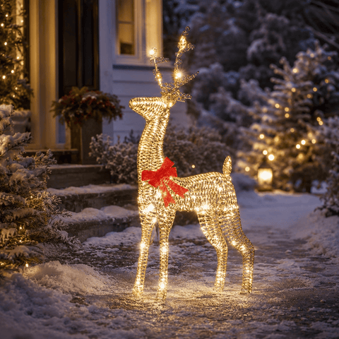 Three Kings LED Deer Three Kings GlitterTwist Lit Reindeer Christmas Decoration