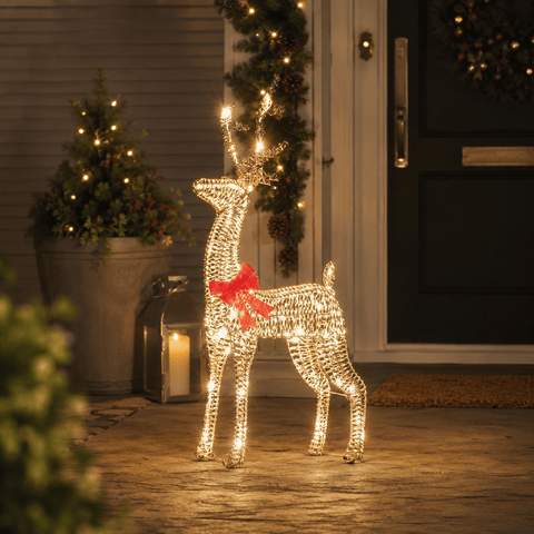 Three Kings LED Deer Three Kings GlitterTwist Lit Reindeer Christmas Decoration