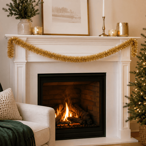 Three Kings Tinsel Three Kings Gold Deluxe Christmas Tinsel Garland – 2m