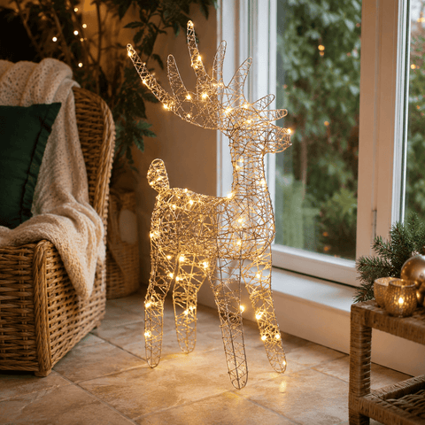 Three Kings LED Deer Three Kings Gold Weave WonderDeer – 43cm