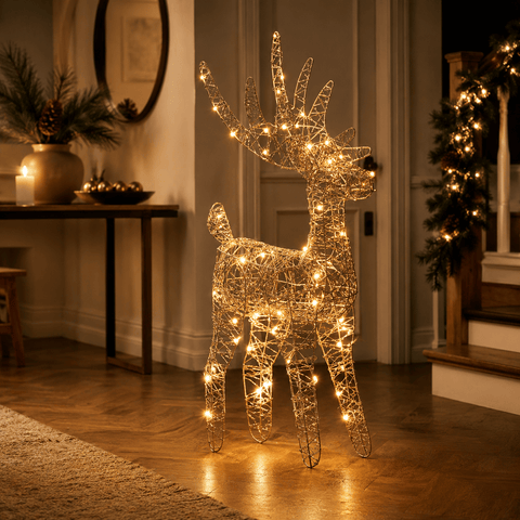 Three Kings LED Deer Three Kings Gold Weave WonderDeer – 43cm