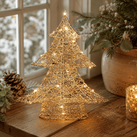 Three Kings LED Mesh Trees Three Kings Gold Weave WonderTree - 60cm
