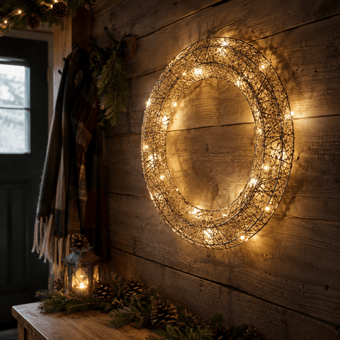 Three Kings LED Wreaths Three Kings Gold Weave Wreath – 40cm