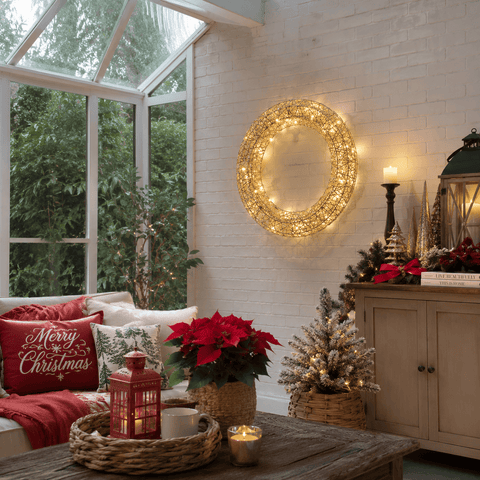 Three Kings LED Wreaths Three Kings Gold Weave Wreath – 40cm