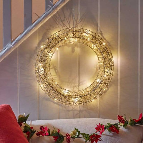 Three Kings Wreaths & Garlands Three Kings Gold Weave Wreath 40cm