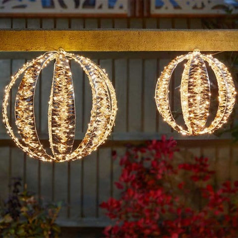 Three Kings Christmas Lit Decor Three Kings GoldTwist Globe 30cm