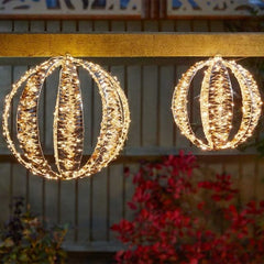 Three Kings Christmas Lit Decor Three Kings GoldTwist Globe 30cm