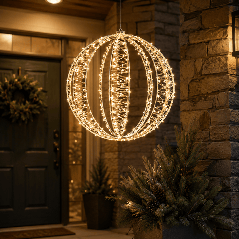 Three Kings LED Orbs & Globes Three Kings GoldTwist Globe Christmas Decoration – 30cm