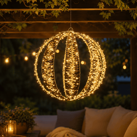 Three Kings LED Orbs & Globes Three Kings GoldTwist Globe Christmas Decoration – 30cm