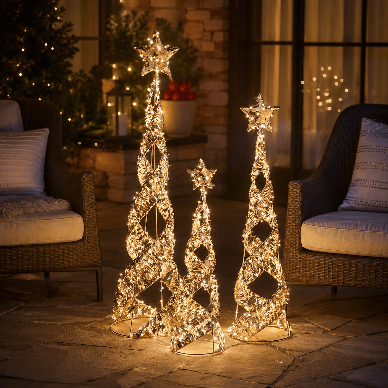 Three Kings LED String Trees Three Kings GoldTwist Starbelisk Tree – 60cm