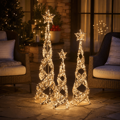 Three Kings LED String Trees Three Kings GoldTwist Starbelisk Tree – 60cm
