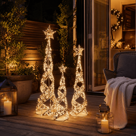 Three Kings LED String Trees Three Kings GoldTwist Starbelisk Tree – 60cm