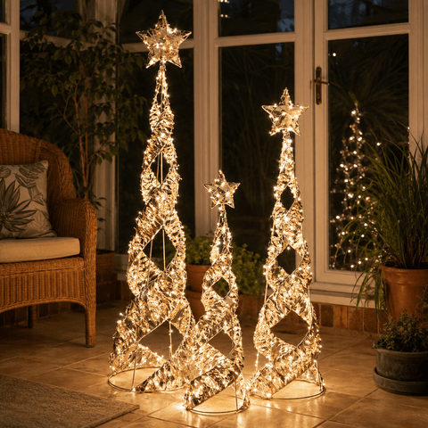 Three Kings LED String Trees Three Kings GoldTwist Starbelisk Tree – 60cm