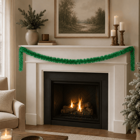 Three Kings Tinsel Three Kings Green Deluxe Christmas Tinsel Garland – 2m