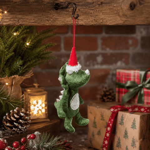 Three Kings Dinosaur Christmas Three Kings Green Festive Dino Pendant