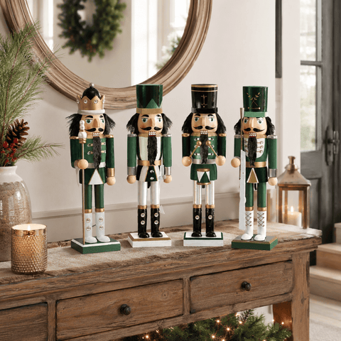 Three Kings Nutcrackers Three Kings Green Grenadiers Nutcracker Christmas Decoration – 4 Mixed Designs