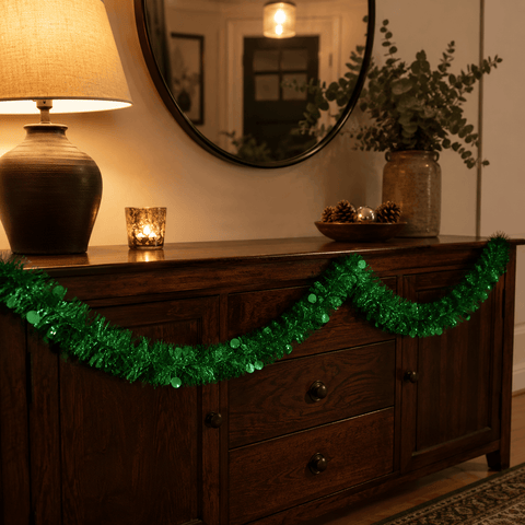 Three Kings Tinsel Three Kings Green X-Bling! Tinsel Bauble Streamer – 2m