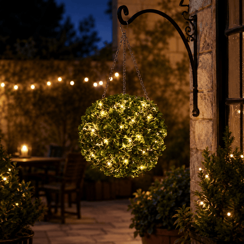 Three Kings LED Hanging Balls Three Kings Hanging LED Holly Ball – 30cm