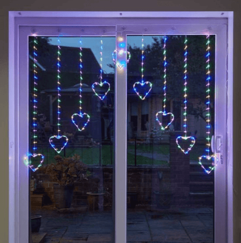 Three Kings Christmas Indoor Lights Three Kings Heart Curtain String Lights Multi