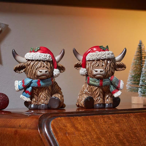 Three Kings Models & Scenes Three Kings Highland Cow Christmas Decoration – Mixed Case