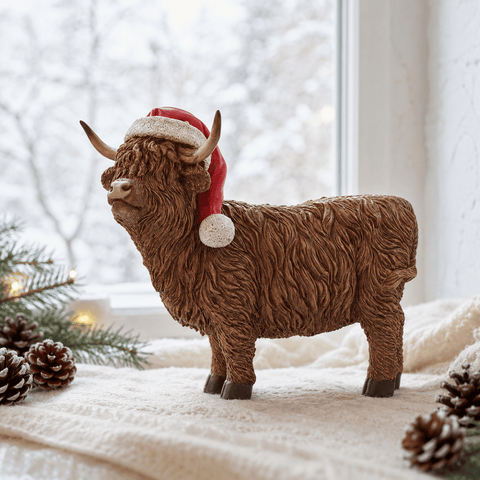 Three Kings Models & Scenes Three Kings Highland Santa Cow Christmas Decoration