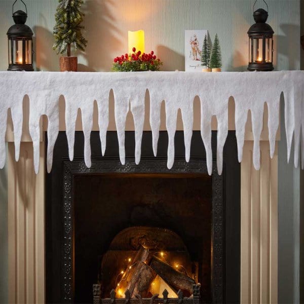 Three Kings Fake Snow Three Kings Icicle Fringe - White 32 x 200cm