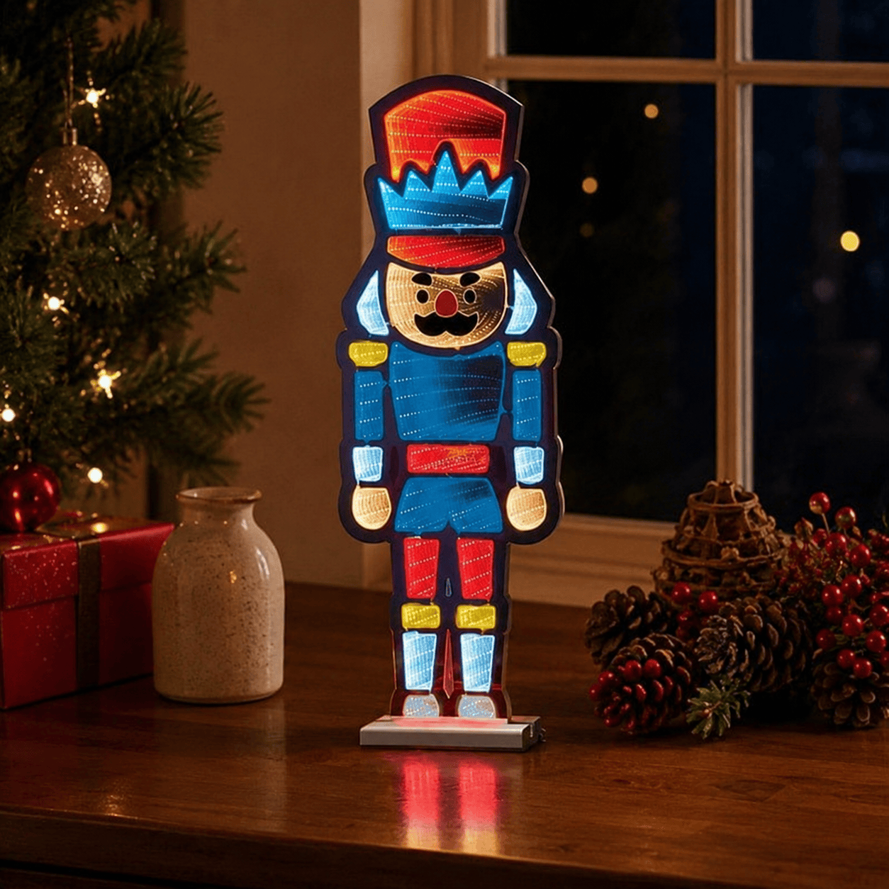 Three Kings Infinity Lighting Three Kings Infinity Mirror Nutcracker Decoration – 60cm