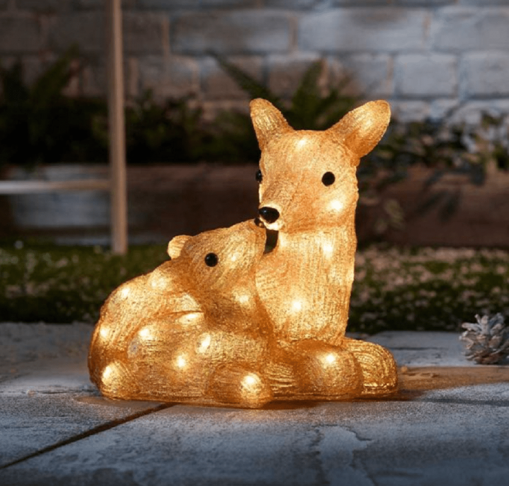 Three Kings Christmas Lit Decor Three Kings InLit Doe & Fawn Decoration