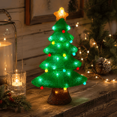 Three Kings Acrylic LED Figurines Three Kings InLit Ice Bauble Tree
