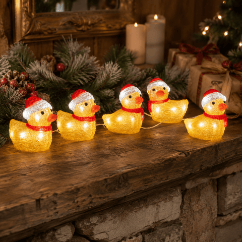 Three Kings christmas duck decoration Three Kings InLit Ice Christmas Ducklings – Set of 5 LED Decoration