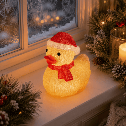 Three Kings christmas duck lit decoration Three Kings InLit Ice Santa Duckling - Large LED Christmas Decoration