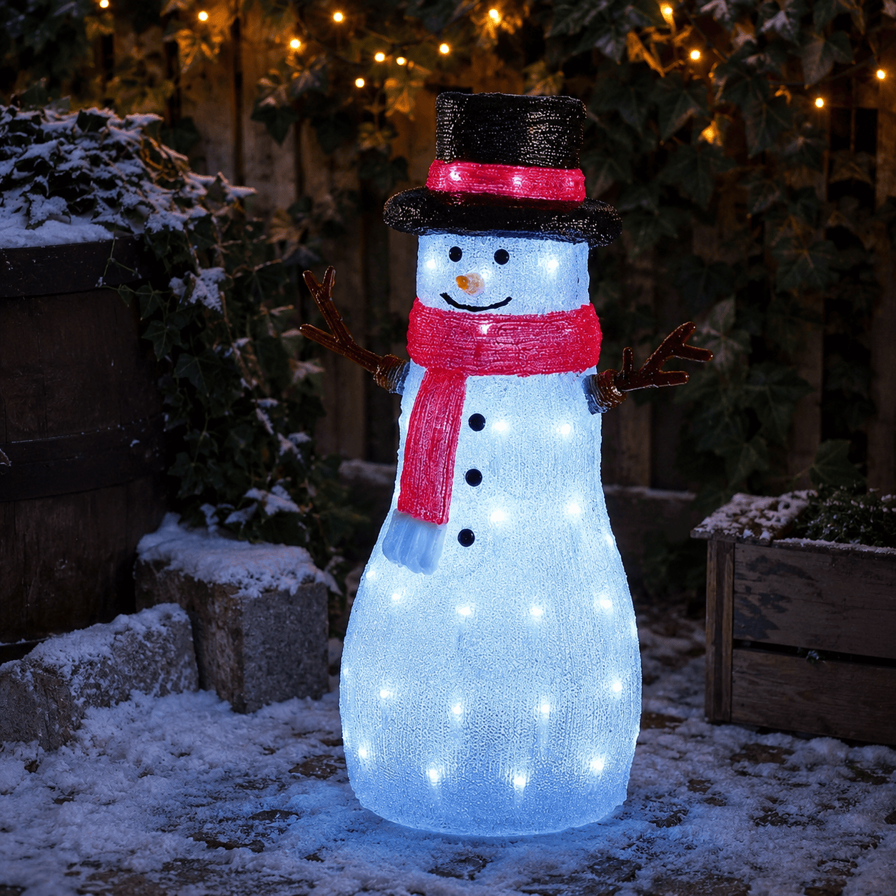 Three Kings christmas lit snowman decoration Three Kings InLit Ice Winter Chums! LV Snowman LED Decoration