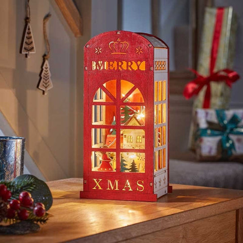 Three Kings Wooden Models & Scenes Three Kings InLit Santa Calling! Wooden WhimScapes Decoration