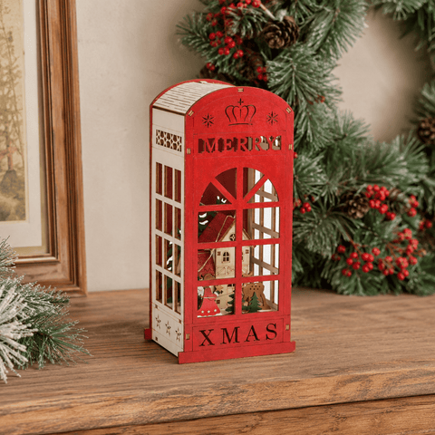 Three Kings Wooden Models & Scenes Three Kings InLit Santa Calling! Wooden WhimScapes Decoration
