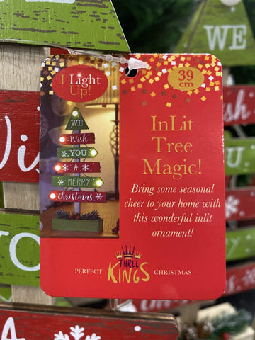 Three Kings Ornaments Decor Three Kings InLit Tree Magic Red/green