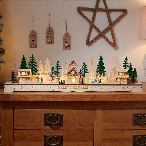 Three Kings Wooden Models & Scenes Three Kings InLit Twinkle Town Wooden WhimScapes Decoration