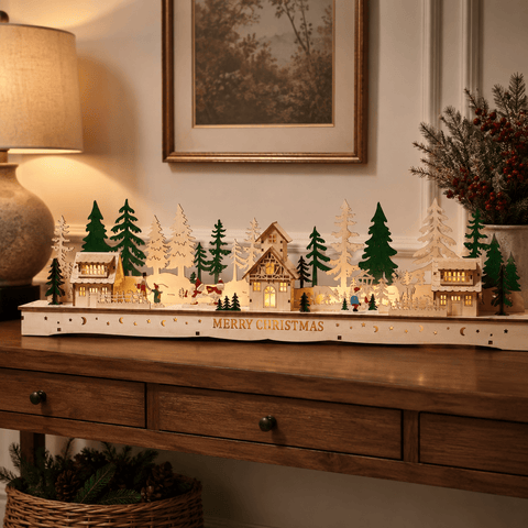Three Kings Wooden Models & Scenes Three Kings InLit Twinkle Town Wooden WhimScapes Decoration