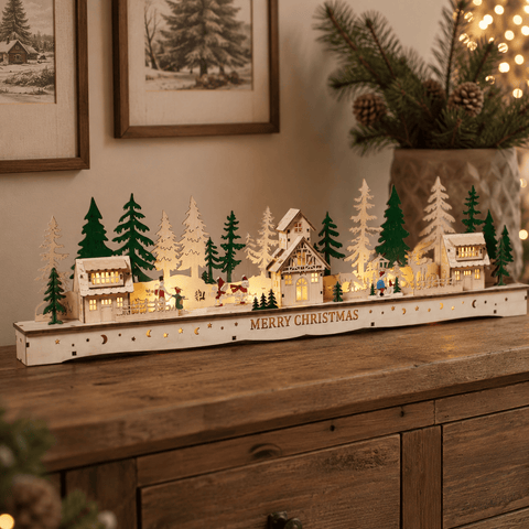 Three Kings Wooden Models & Scenes Three Kings InLit Twinkle Town Wooden WhimScapes Decoration