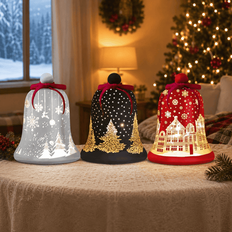 Three Kings Ornaments Decor Three Kings InLit WonderBell – Ruby Glass Christmas LED Decoration