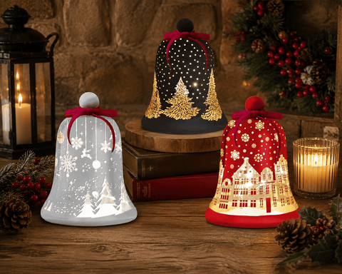 Three Kings Ornaments Decor Three Kings InLit WonderBell – Ruby Glass Christmas LED Decoration