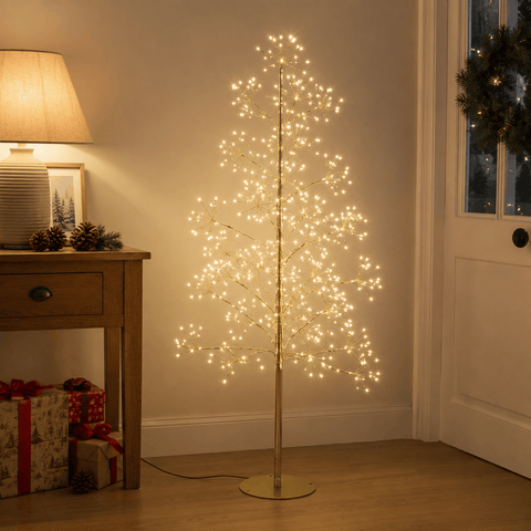 Three Kings christmas lit tree Three Kings Low Voltage Golden Christmas Twinkling Tree – 1.2m