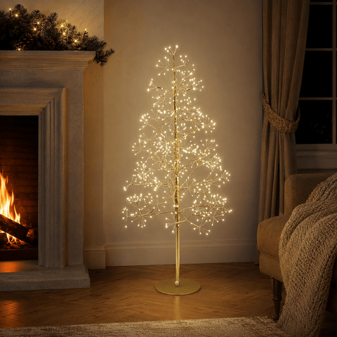 Three Kings christmas lit tree Three Kings Low Voltage Golden Twinkling Tree – 1.8m